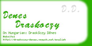 denes draskoczy business card